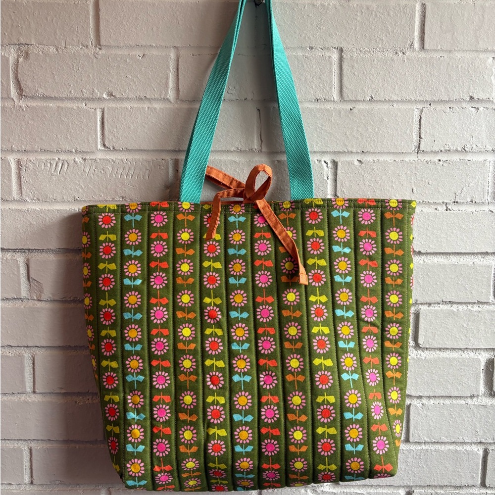 Handmade Large Quilted Floral Tote Bag